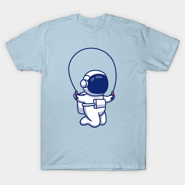 Astronaut Jumping Rope Cartoon T-Shirt by Catalyst Labs